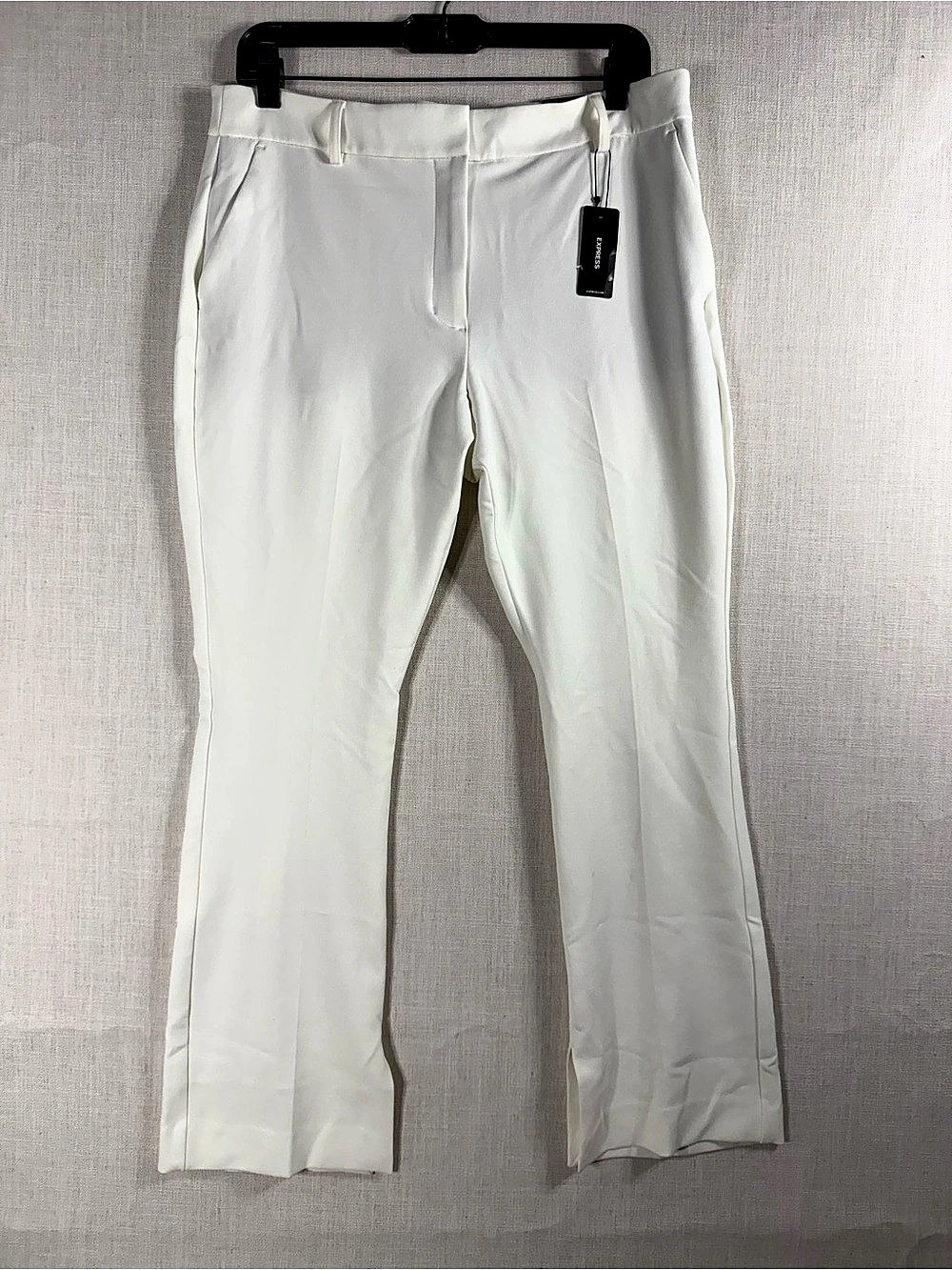 Express Editor Sky Scraper Mid Rise Straight Leg Pants in White Size 10S NWT